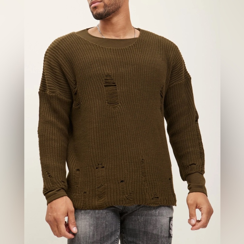 Distressed Two-Piece Sweater